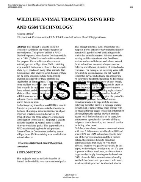 rfid wildlife animal tracking|rfid research paper.